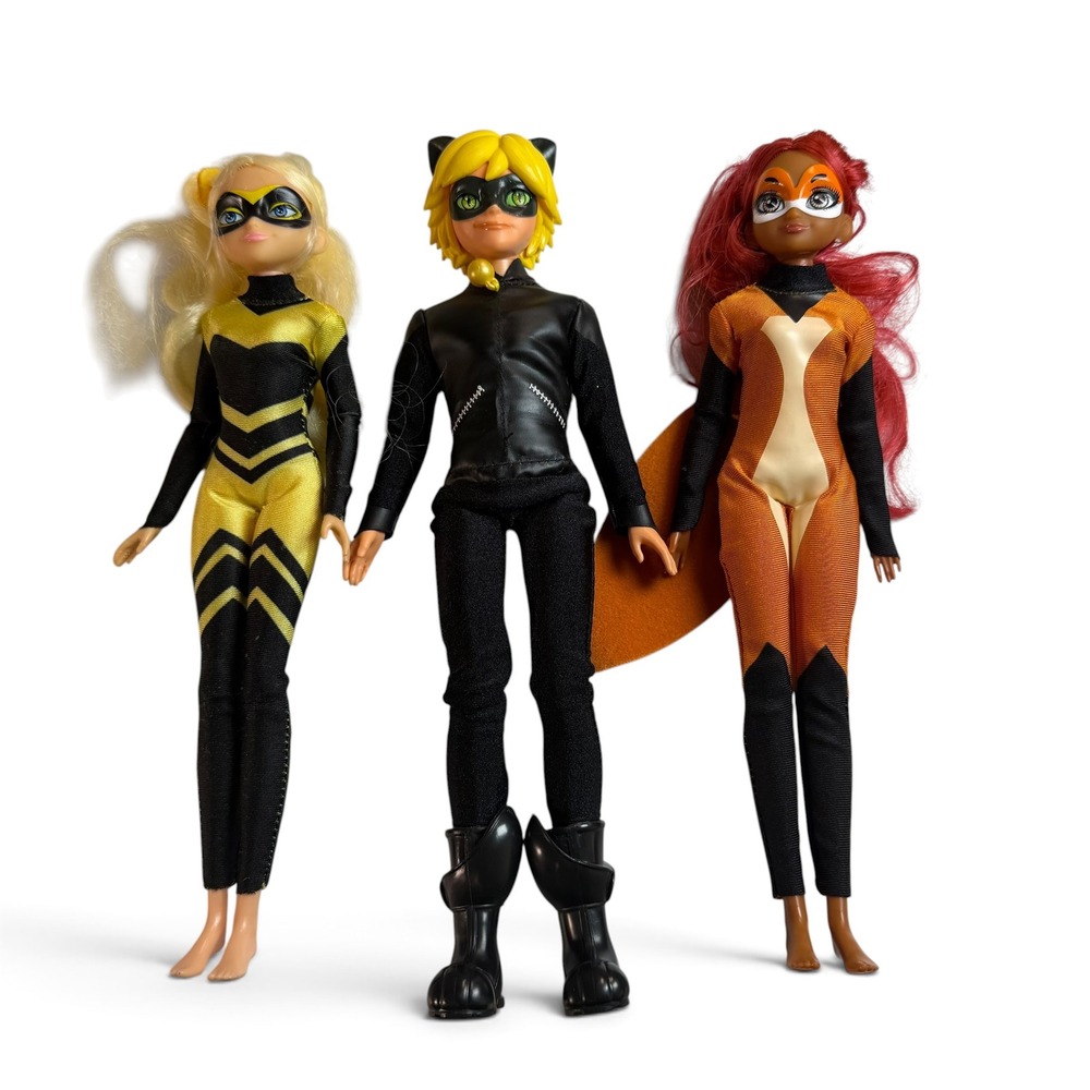 Miraculous Ladybug Doll Lot Cat Noir Rena Rouge Queen Bee Fashion Figures